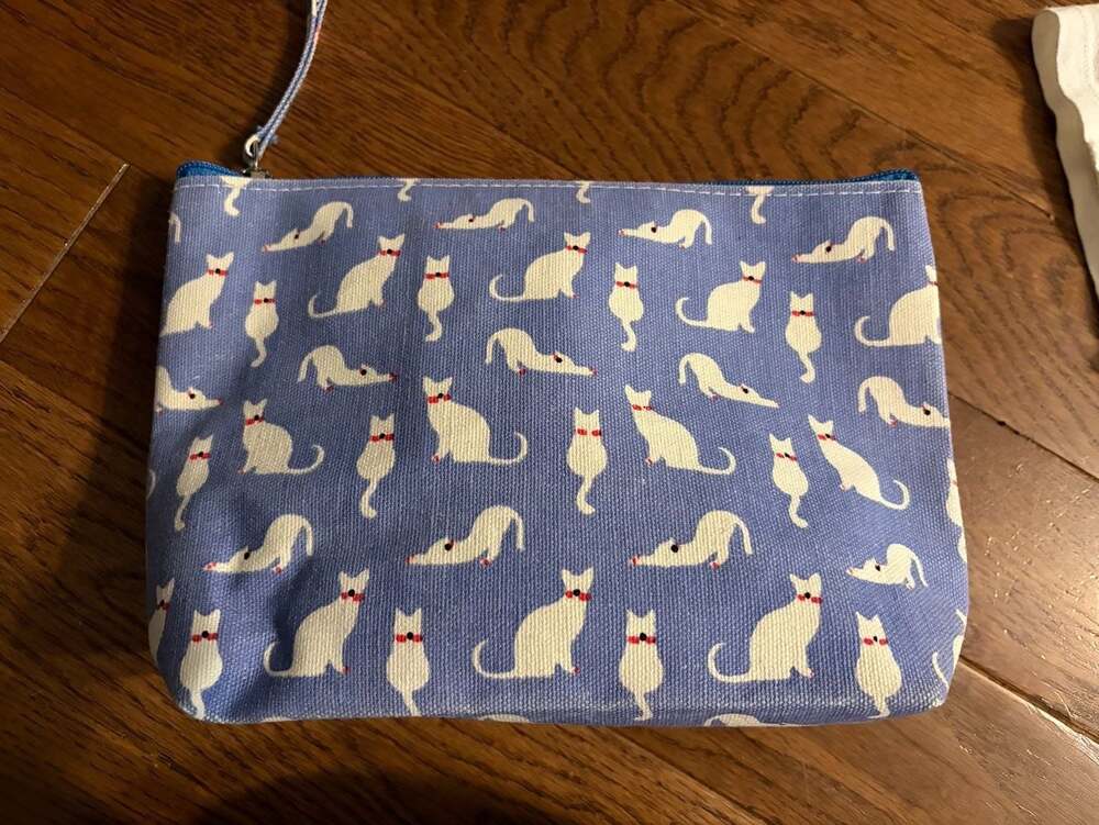 Rock Flower Paper Cat Print Cosmetic Bag